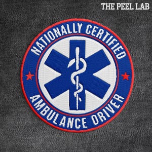 Nationally Certified Ambulance Driver Sticker, Nurse Doctor Medical Healthcare Embroidered Patches Applique for Clothes Hats Backpacks