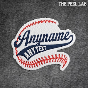 Custom Baseball Sports Mom Name, Personalized Baseball Softball Name Embroidery Patches Embroidered Patches Applique for Clothe Hat Backpack