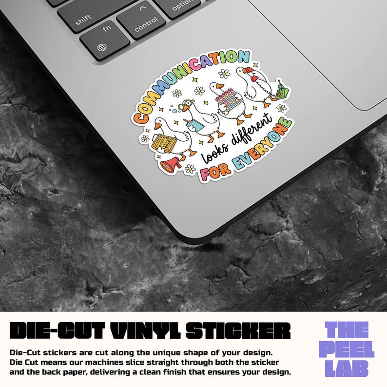 Communication Looks Different Sticker, Cute Duck Sticker, Autism ...