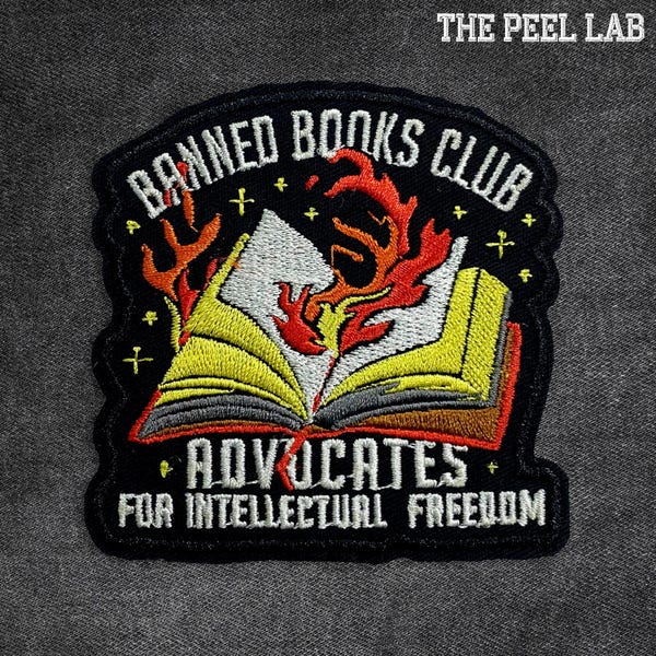 Parche del Club de Libros Prohibidos, parches bordados de fantasía, romance oscuro, parches bordados de libros, apliques para ropa, sombreros, mochilas y vaqueros.