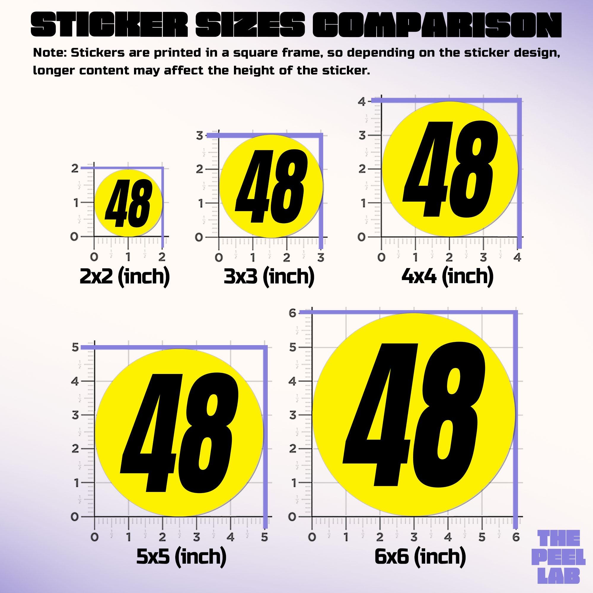 Custom Circular Racing Sticker, Personalized Circle Racing Number Decal ...