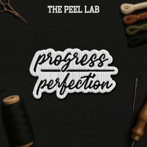 Progress Over Perfection Patch, Self Love Patches, Positive Quotes Decal Embroidered Patches Applique for Clothes Hats Backpacks Jeans