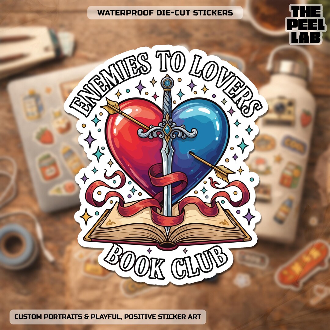 Enemies to Lovers Book Club Sticker, Book Lover Bookish Booktok Romance ...