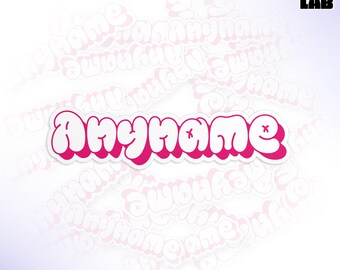 Custom Name Sticker, Personalized Cute Retro Pink Princess Doll Movie Name Die Cut Vinyl Sticker With Decal Gifts for Her, Him
