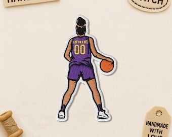 Custom Basketball Sports Patch,  Personalized Basketball Girl Player Team Name Number Embroidery Patches for Bags, Jackets, Gifts