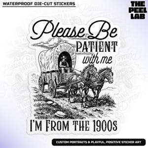 Please Be Patient With Me I&#39;m From The 1900s Sticker, Adult Humor 80s 90s Kid Game Lover Waterproof Vinyl Water Bottle, Laptop Sticker
