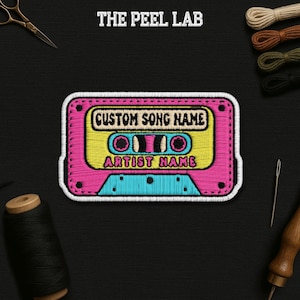 Custom Name Patch Personalized Vintage Cassette Tape 80s 90s Music Artist Name Embroidered Patches Applique for Clothes Hats Backpacks Jeans