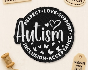 Autism Respect Love Support Patch, Motivational Inspirational Embroidered Patches Applique for Clothes, Bags, Jackets, Hats, Jeans, Gifts