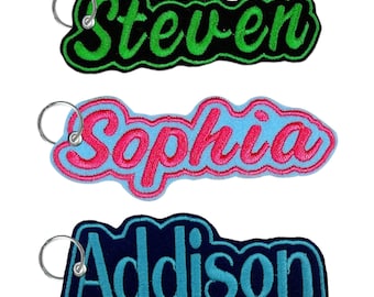 Custom Name Patch Keychain Personalized Embroidered Key Ring Gift for Friends Family Unique Bag Tag Accessories Handmade