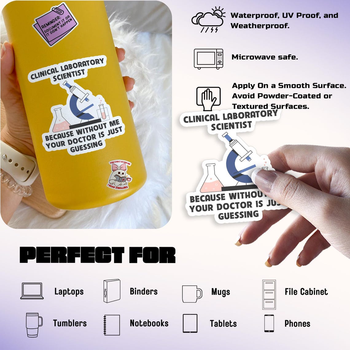 Clinical Laboratory Scientist Sticker, Laboratory Technician, Lab Tech ...