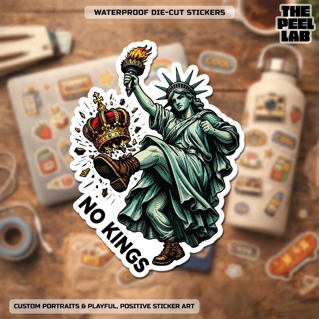 No Kings Shirt Statue of Liberty Sticker, Political Protest Social ...