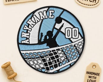 Custom Volleyball Player Patch, Personalized Volleyball Sport Name and Number Embroidered Patches Applique for Clothes Hat Backpack
