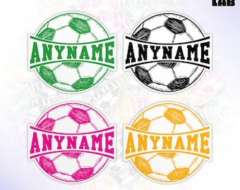 Custom Soccer Sports Sticker, Personalized Soccer Team Name And Number Team Spirit Vinyl Sticker With Name & Number Decal Gifts