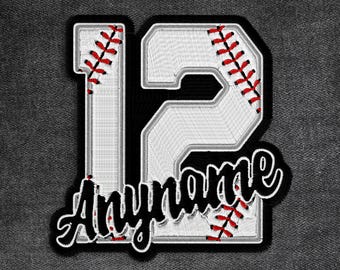 Personalized Baseball Name Patch Custom Name Baseball Softball Sport Number Player Embroidered Patches Applique for Clothes Hat Backpack