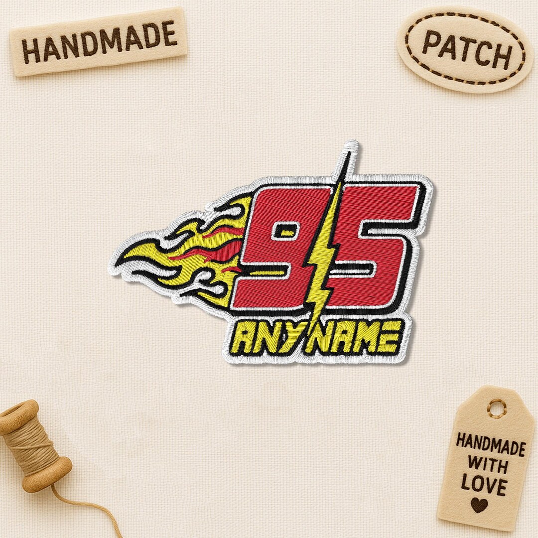 Mod Style Racing Patches Custom Racing Sports Patch, Personalized Lightning Car Racer Name ...