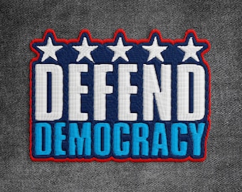 Defend Democracy Patch, Resist Fascism, Social Justice, Political Embroidered Patches Applique for Clothes Hats Backpacks