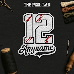 Custom Baseball Mom Sports Patch, Personalized Baseball Team Name And Number Game Day Embroidered Patches Applique for Clothes Hat Backpack