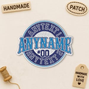 Custom Baseball Bat Knob Sticker, Personalized Baseball Softball Player With Name Number Embroidered Patches Applique for Clothes, Backpacks