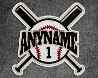 Personalized Custom Name Baseball Patch Sports Name Softball Player Team Numbers Embroidered Patches Applique for Clothes Hat Backpack