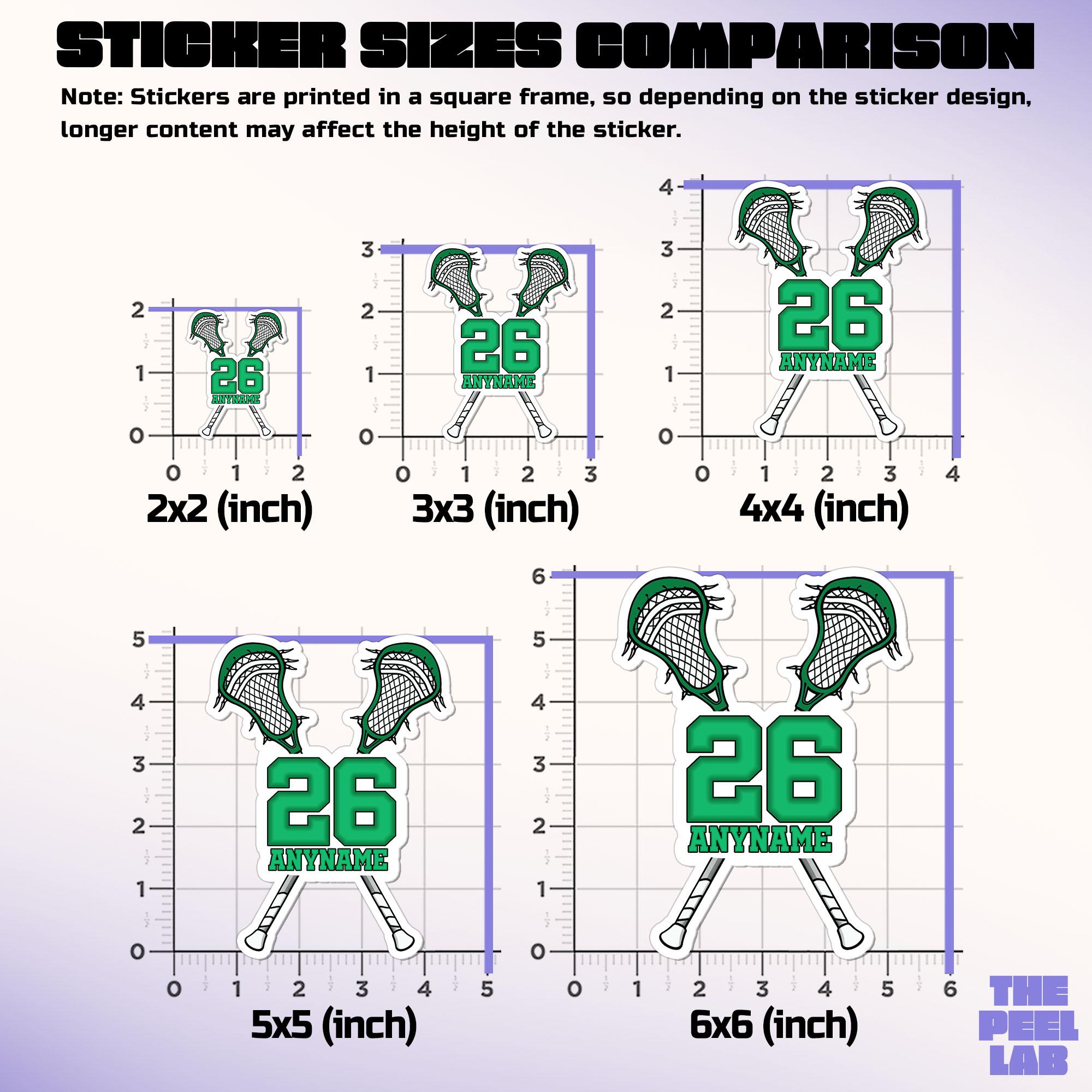 Custom Lacrosse Sports Sticker, Personalized Lacrosse Stick Name Number ...