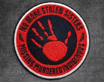 MMIW No More Stolen Sisters Missing Murdered Indigenous Patch Woman Hands Embroidered Patches Applique for Clothes Hats Backpacks Jeans
