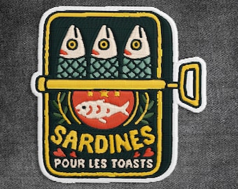 Sardines Queen Patch, Tinned Fish Lover Sardine Fishing Fisherman Dad Patch Embroidered Patches Applique for Clothes Hats Backpacks Jean