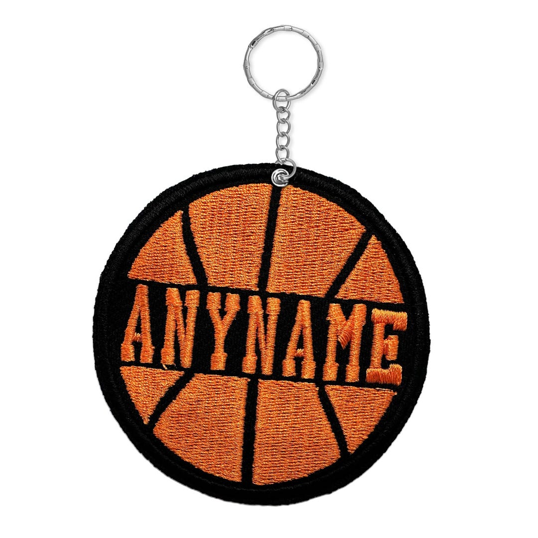 Custom Basketball Keychain Personalized Embroidered Patch Sports Name ...