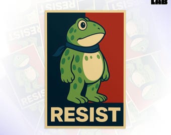Portland Frog Resist Sticker Political Resistance Stickers, Anti Ice Political Humor, Anti Trump Waterproof Vinyl Stickers for Water Bottle