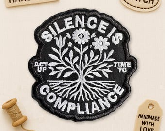 Silence Is Compliance Patch, Social Justice, Activist Protest Political Embroidered Patches Applique for Clothes, Hats, Backpacks, Jackets
