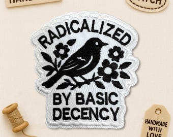 Radicalisé par l'écusson de décence basique, protestation contre la démocratie de gauche libérale écussons des droits de l'homme appliqué pour vêtements chapeaux sacs à dos jean