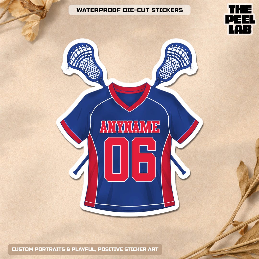 Custom Lacrosse Name Number Sticker, Personalized Lacrosse Sports Team ...