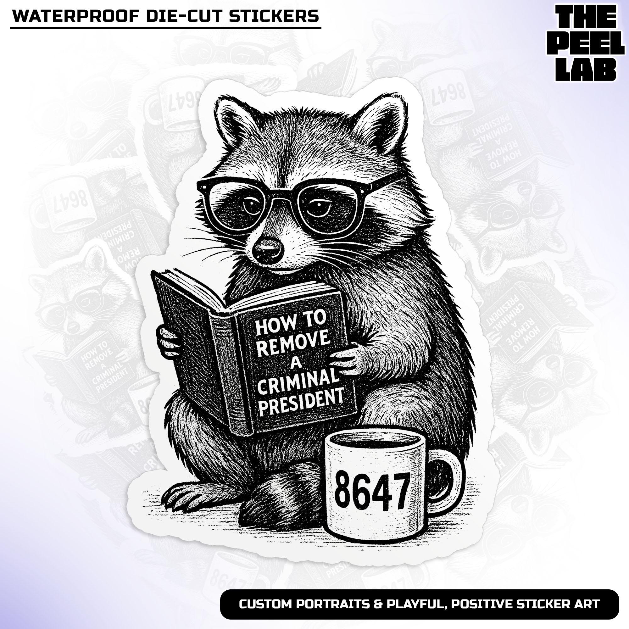 How to Remove a Criminal President Sticker, Subtle FDT 8647, Raccoon ...