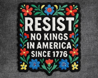 Resist America Patch, Since 1776 Protest, Floral America Patriotic Democrat Embroidered Patches Applique for Clothes Hats Backpacks Jeans