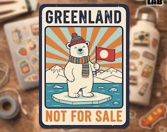 Pegatina "Groenlandia no se vende", vinilo troquelado impermeable para botella de agua, para portátil, protestas, activismo político, concienciación y derechos humanos