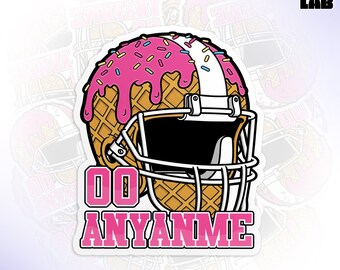 Custom Football Drip Sports Sticker, Personalized Game Day Football Dripping Name Number Die Cut Vinyl Water Bottle Team Gifts for Coach