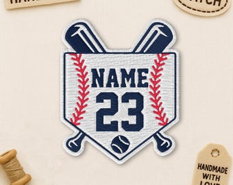 Custom Baseball Patch, Personalized Baseball Softball Sports Team Player With Name Number Embroidered Patches Applique for Clothes Backpack