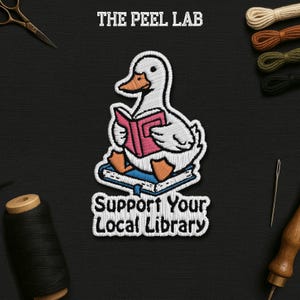 Support Your Local Library Patch, Librarian Book Lover, Reader Bookish Library Embroidered Patches Applique for Clothes Hats Backpacks Jeans