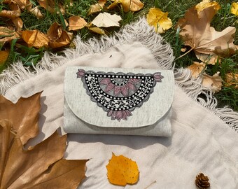 Hand-Painted Madhubani Sling Bag: Indian Folk Art, Spacious Boho Bag | Gift for her