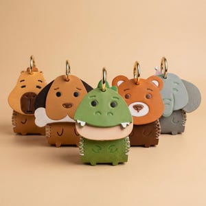 Poop Bag Holder, DIY Leather Dog Waste Bag Dispenser Kit, Cute Animal Leash Holder You Make Yourself