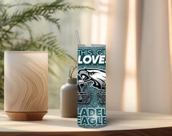 Tumbler Wrap con scritta Eagles Football in formato PNG, 20 oz, design sottile per sublimazione (download digitale)