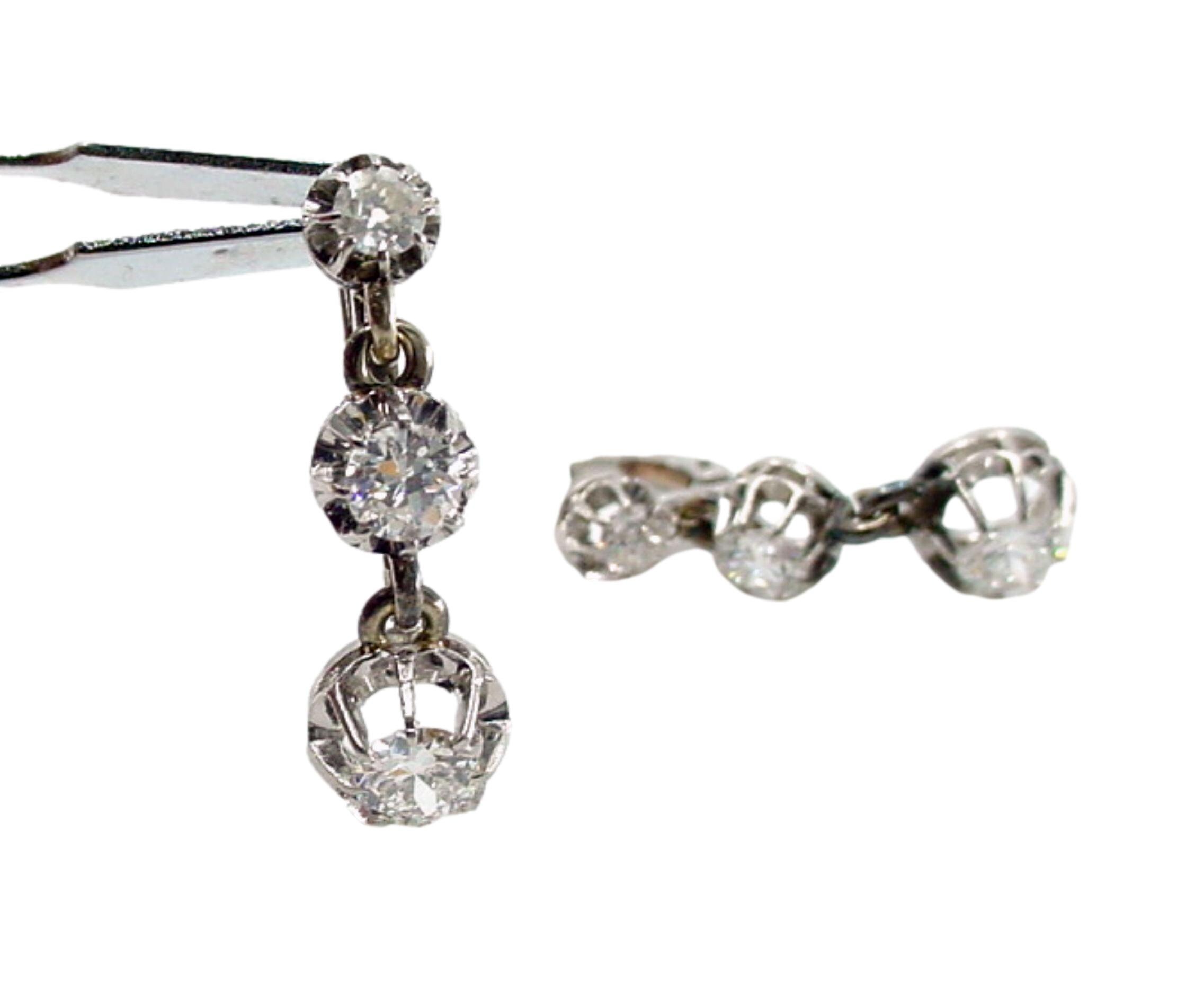 Vintage diamond cheap drop earrings