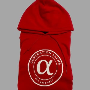 Generation Alpha Hoodie - Trendy Red Hoodie with Gen Alpha Slang - Funny Youth Slang Hoodie - Skibidi Rizz Meme Hoodie Gift