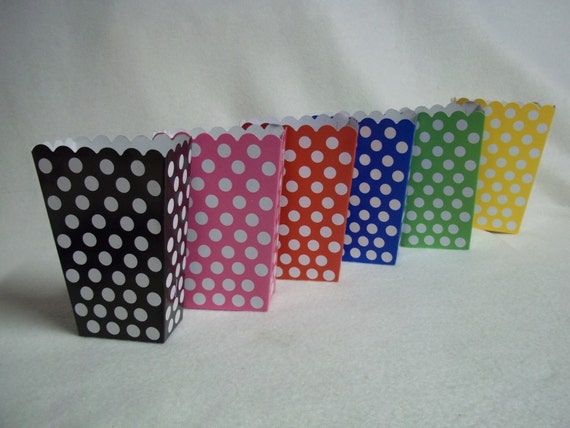 Lot of 12 Mickey Minnie Mouse Disney Polka Dots Treat goody Boxes Favor Party