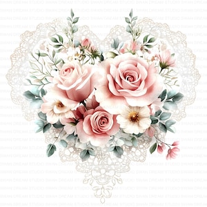 157 Clipart di pizzo floreale vintage, pizzo floreale, stampabile, acquerello, clipart JPG, creazione di biglietti, carta, artigianato, diario, album, download digitale