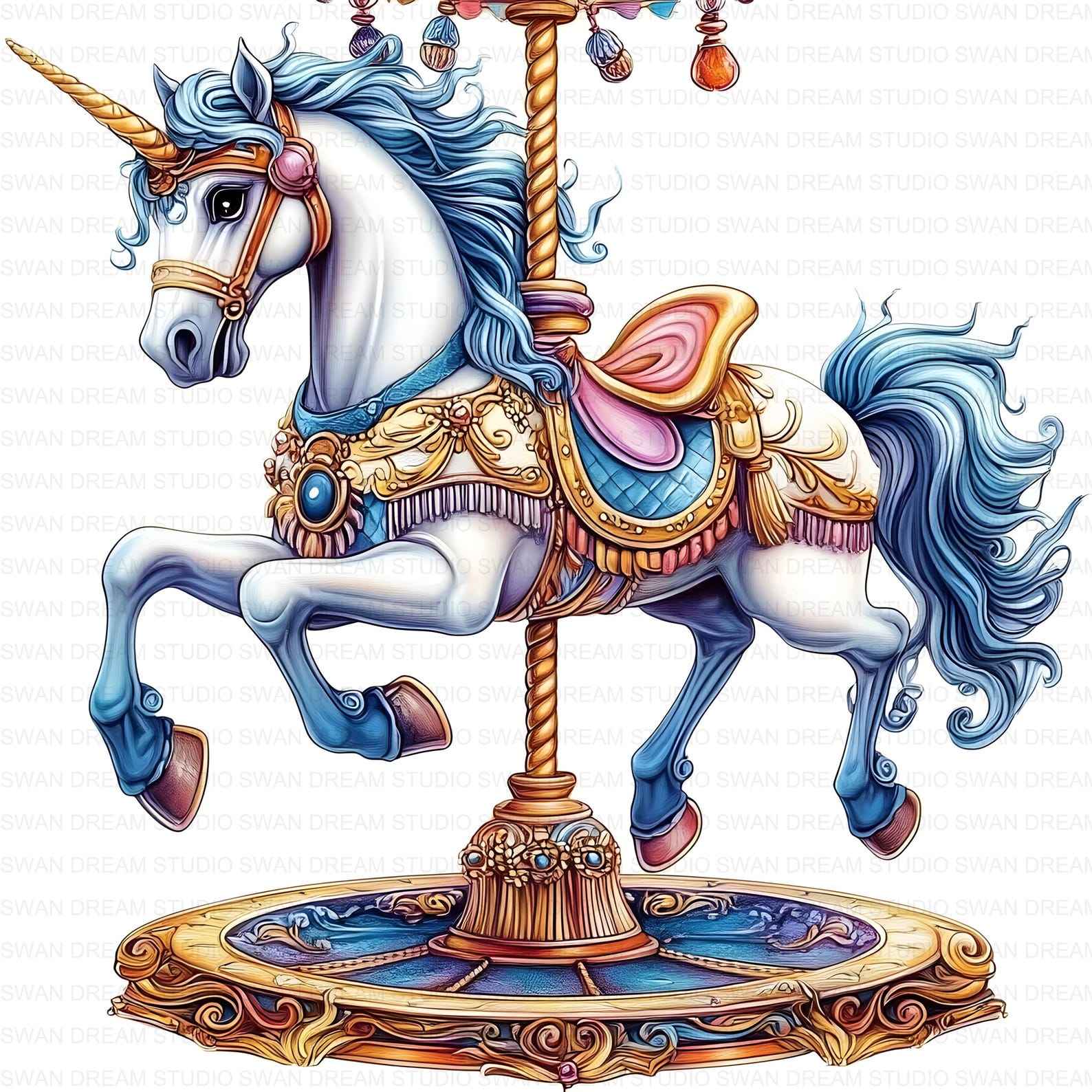 116 Carousel Horse Clipart Bundle Printable High Quality JPG Card ...