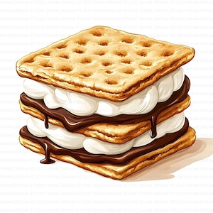 Pacote com 124 cliparts Smores para impressão em JPG de alta qualidade, para fazer cartões, artesanato em papel, arte, scrapbooking, download digital Smore's