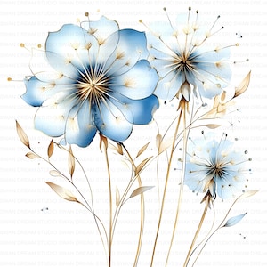 123 abstracte paardebloem bloemen aquarel clipart afdrukbare hoge kwaliteit JPG Card Making Paper Craft Junk Journal scrapbook digitale download