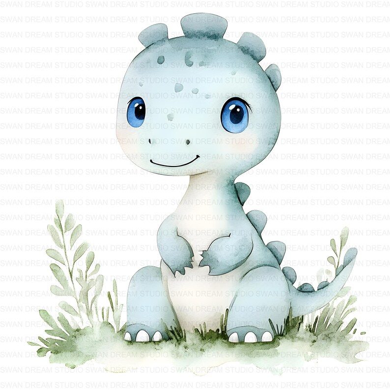 128 Quirky Cartoon Baby Dinosaur Clipart Bundle Printable Funny Animal ...