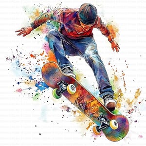 106 Urban Skateboard Sports Clipart Bundle Printable High Quality JPG Card Making Paper Craft Art Junk Journal Scrapbooking Digital Download