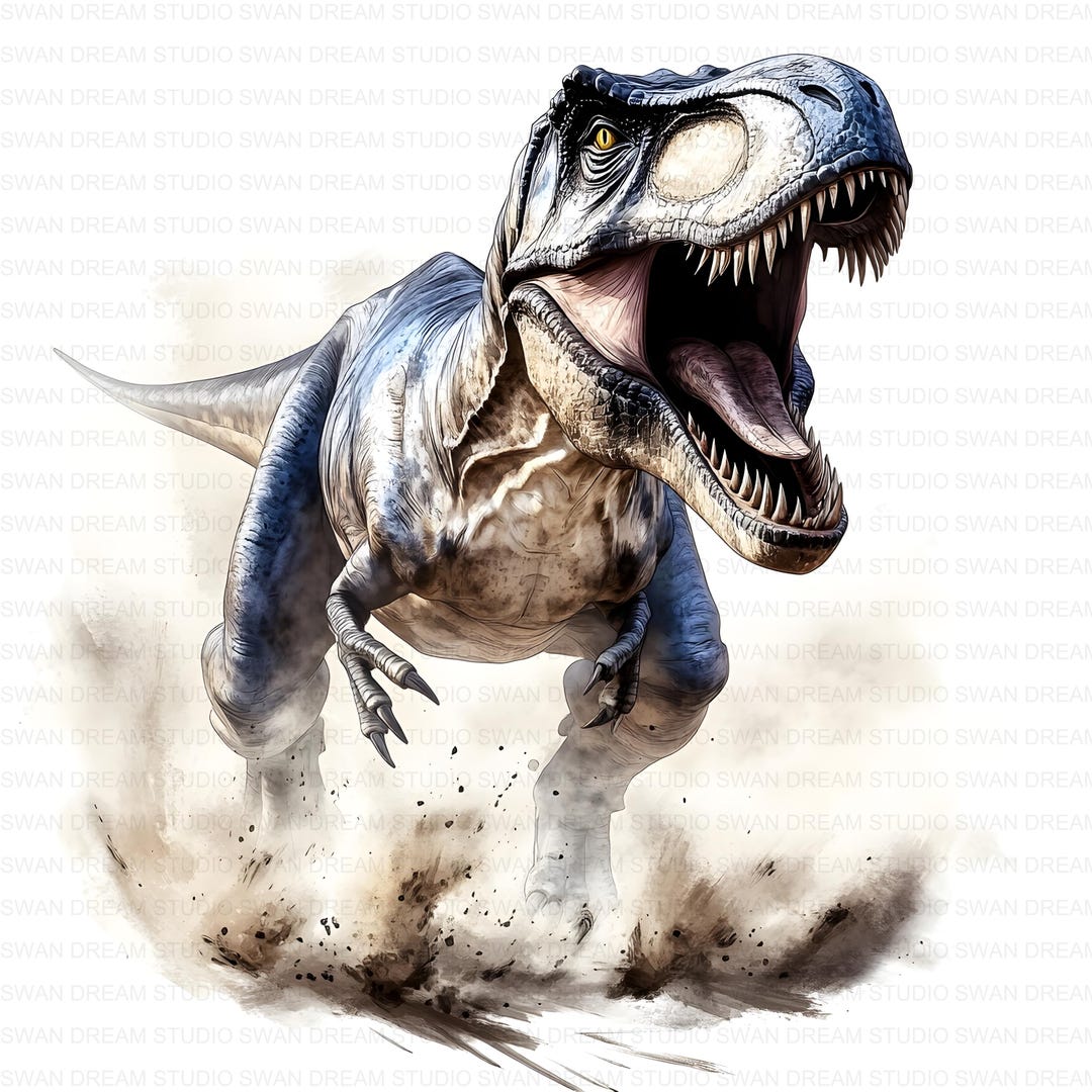 121 T Rex Clipart Tyrannosaurus Dinosaur Printable Watercolor Clipart ...